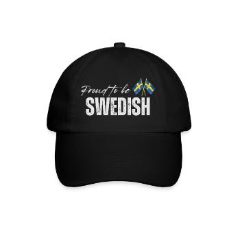 Stolzer Schwede, ich liebe Schweden - Baseballkappe - Schwarz/Schwarz - Vorne