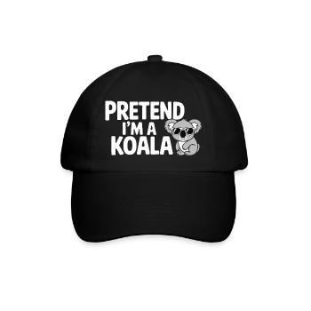 Pretend I’m a Koala - Baseballkappe - Schwarz/Schwarz - Vorne