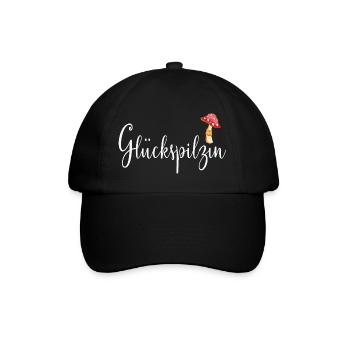 Glückspilzin Glückspilz - Baseballkappe - Schwarz/Schwarz - Vorne