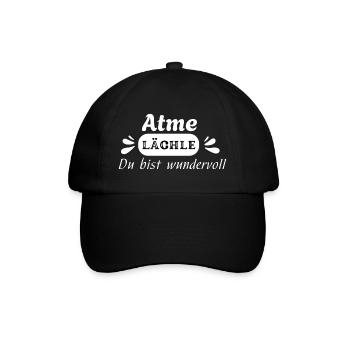 Atme Lächle – Positive Energie für Frauen - Baseballkappe - Schwarz/Schwarz - Vorne