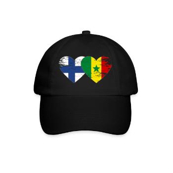 Finlande Sénégal Drapeau Coeur - Casquette classique - noir/noir - Devant