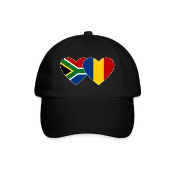 Afrique du Sud Roumanie Drapeau Coeur - Casquette classique - noir/noir - Devant