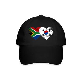 Afrique du Sud Drapeau de la Corée du Sud Coeur - Casquette classique - noir/noir - Devant