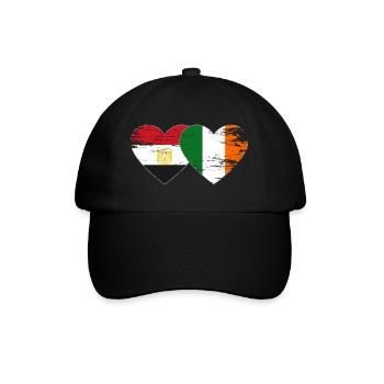 Ägypten Irland Flagge Herz used - Baseballkappe - Schwarz/Schwarz - Vorne