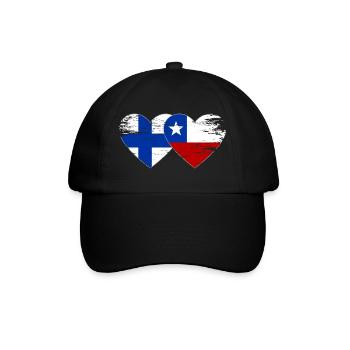 Finland Chile Flag Heart - Baseball Cap - black/black - Front