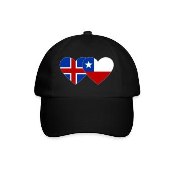 Iceland Chile Flag Heart - Baseball Cap - black/black - Front