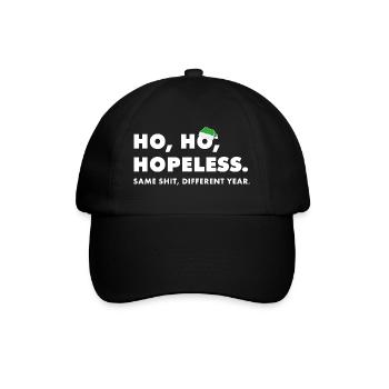 Ho ho désespéré : Expression anti-Noël - Casquette classique - noir/noir - Devant