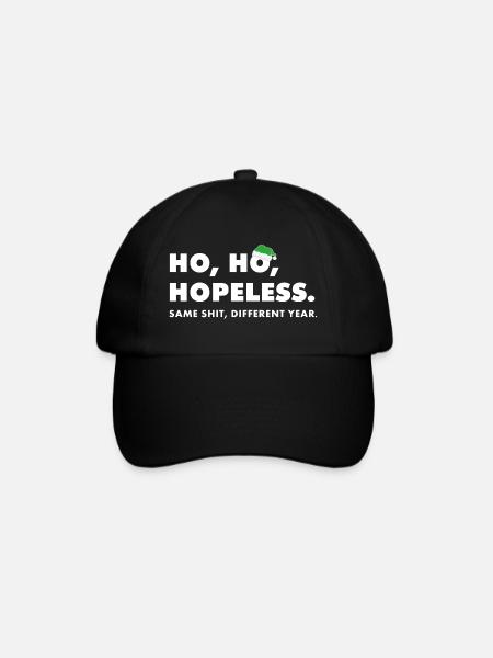 Ho ho hopeless: Anti-Weihnachts Spruch - Baseballkappe - Schwarz/Schwarz