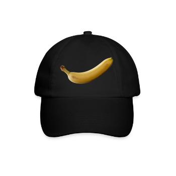 Bananen Neon Illustration - Baseballkappe - Schwarz/Schwarz - Vorne