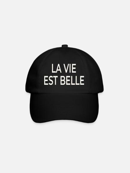 La Vie Est Belle – Französischer Chic - Baseballkappe - Schwarz/Schwarz