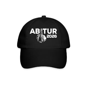 ABI 2026 Mittelfinger Abitur - Geschenk - Baseballkappe - Schwarz/Schwarz - Vorne