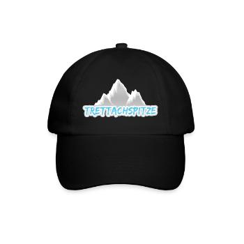 Trettachspitze als Berg - Baseballkappe - Schwarz/Schwarz - Vorne