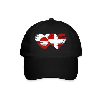 Cœur du drapeau du Groenland-Danemark utilisé - Casquette classique - noir/noir - Devant