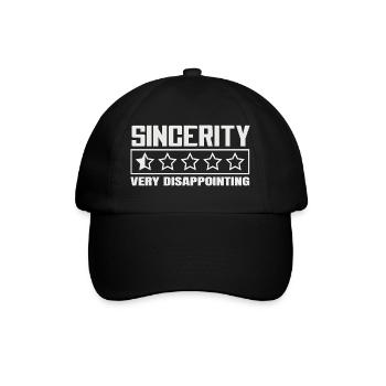 Sincerity 1 Star Review Sarcasm Design - Baseball Cap - black/black - Front