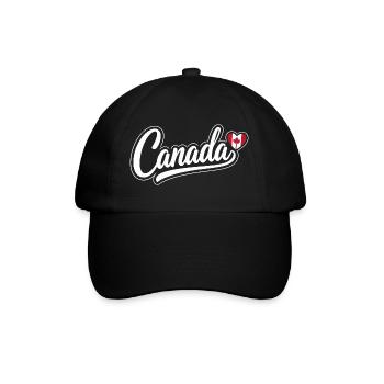 Scénario canadien avec cœur de feuille d’érable Fan patriotique - Casquette classique - noir/noir - Devant
