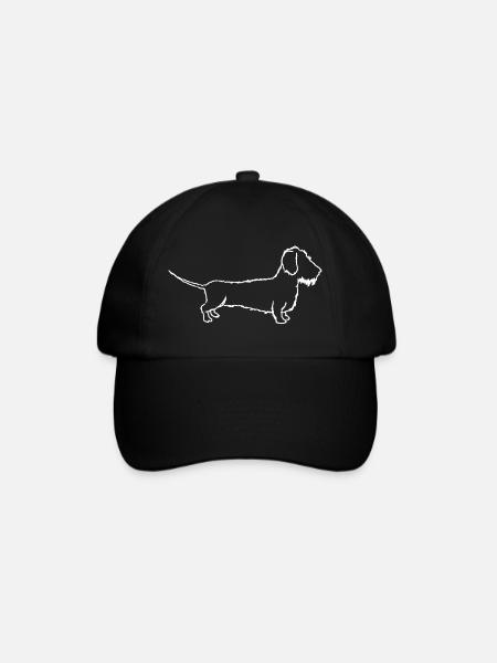 Dackel Rauhaardackel Dachshund Hundeliebe - Baseballkappe - Schwarz/Schwarz