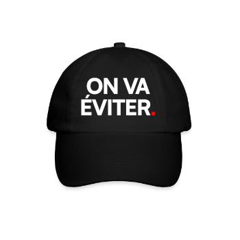 ON VA ÉVITER | Expression humour minimaliste - Casquette classique - noir/noir - Devant