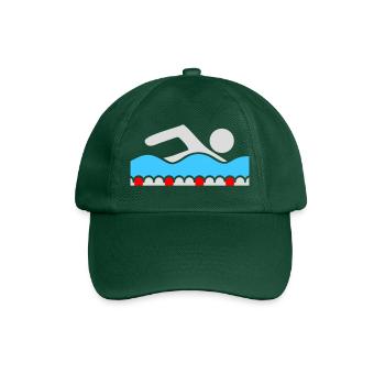 Schwimmer Piktogramm Freistil Welle Pool Sport - Baseballkappe - Flaschengrün - Vorne