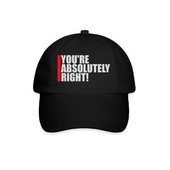 Tu as tout à fait raison, logo drôle d’IA sarcastique - Casquette classique - noir/noir - Devant