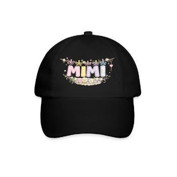 Mimi Flowers and Pastel | Sweetheart Granny Gift - Baseball Cap - black/black - Front