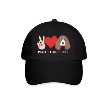 Springer Spaniel Hund - Baseballkappe - Schwarz/Schwarz - Vorne