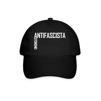 Autonomo Antifascista white - Baseballkappe - Schwarz/Schwarz - Vorne
