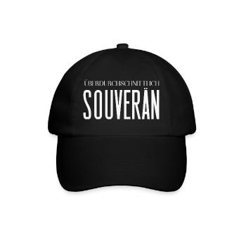Überdurchschnittlich souverän – Statement Motiv - Baseballkappe - Schwarz/Schwarz - Vorne