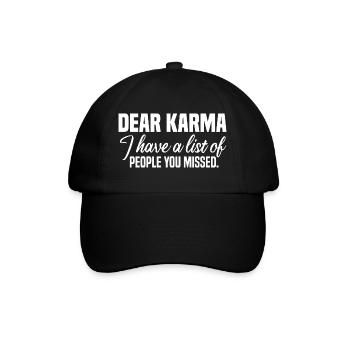 karma - Baseballkappe - Schwarz/Schwarz - Vorne