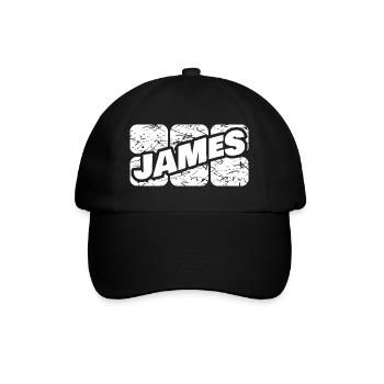 First name James - Baseball Cap - black/black - Front
