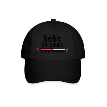 bébé en cours(veuillez patienter) - Casquette classique - noir/noir - Devant
