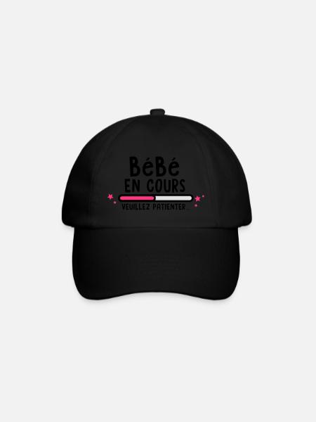 bébé en cours(veuillez patienter) - Casquette classique - noir/noir