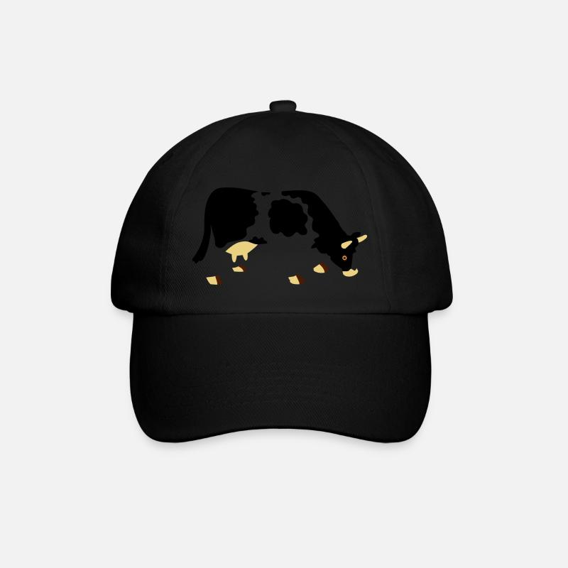 Cow with holes - Baseball Cap - black/black