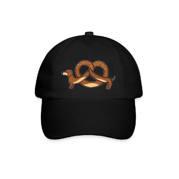 Brezeldackel dunkel - Baseballkappe - Schwarz/Schwarz - Vorne