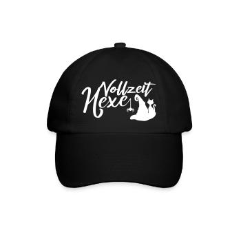 Vollzeit Hexe Lustiger Spruch Hexen - Baseballkappe - Schwarz/Schwarz - Vorne