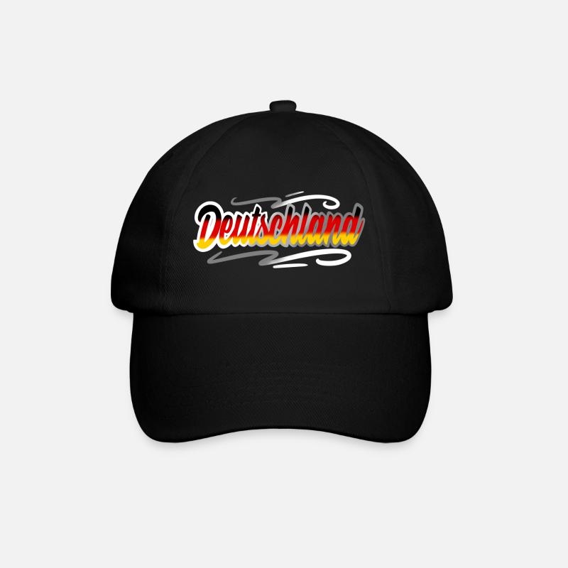Deutschland - Baseballkappe - Schwarz/Schwarz