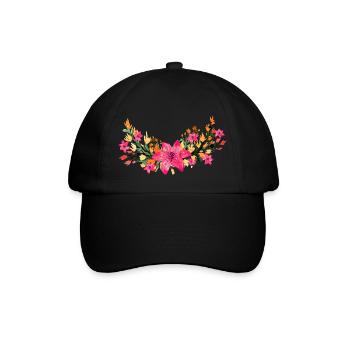 Flowers - Baseball Cap - black/black - Front