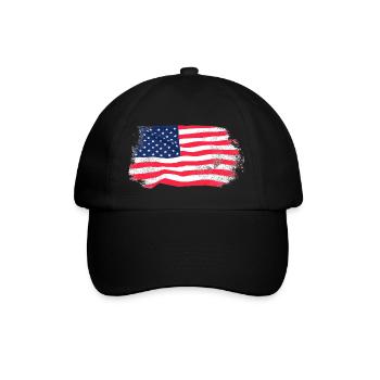 USA Flag - Vintage Look - Baseball Cap - black/black - Front