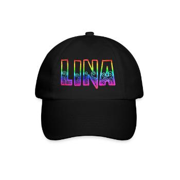 lina rs regenbogen - Baseballkappe - Schwarz/Schwarz - Vorne