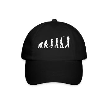 Golfer Golf Evolution Entwicklung Golfschläger - Baseballkappe - Schwarz/Schwarz - Vorne