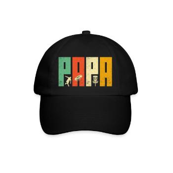Rétro Golfing Papa pour un golfeur disc - Casquette classique - noir/noir - Devant