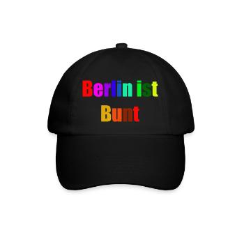 Berlin ist bunt - Baseballkappe - Schwarz/Schwarz - Vorne