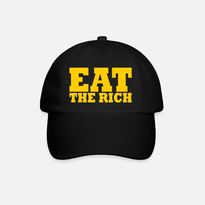 Eat the rich - Baseballkappe - Schwarz/Schwarz