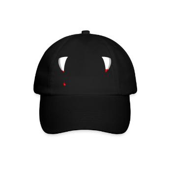 Halloween Vampirzähne T-Shirt Vampir Kostüm Party - Baseballkappe - Schwarz/Schwarz - Vorne