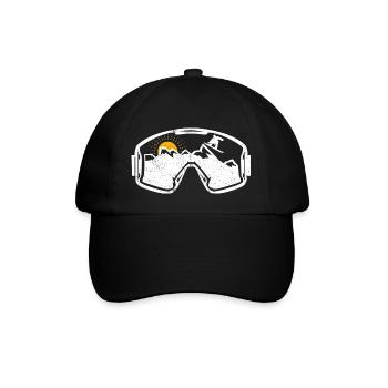 Ski Snowboard Goggles Skiing Snow Mountain Winter - Baseball Cap - black/black - Front