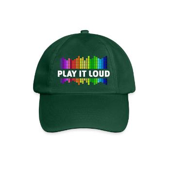 Play it loud Equalizer Musik Regenbogen bunt Disko - Baseballkappe - Flaschengrün - Vorne
