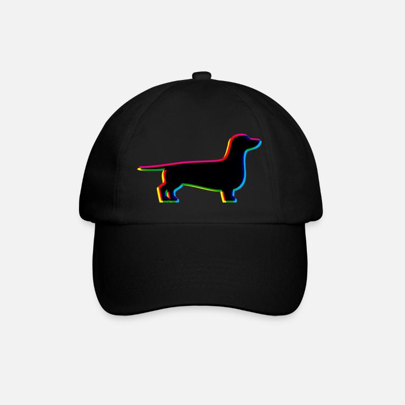 CMYK Dackel - Baseballkappe - Schwarz/Schwarz