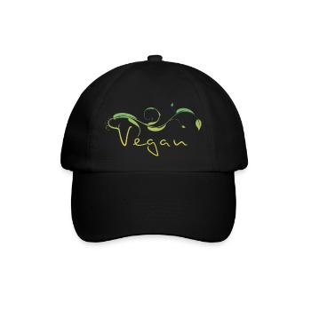 Vegan ! - Baseballkappe - Schwarz/Schwarz - Vorne