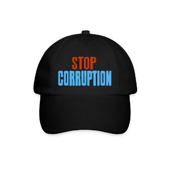 Stop Corruption Awesome Retro Politics T-Shirt - Baseball Cap - black/black - Front