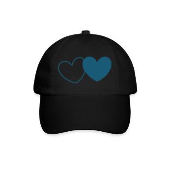blue heart heart gift Valentine's Day couples - Baseball Cap - black/black - Front