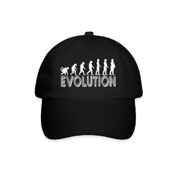 Evolution of man - Für Männer mit Bauch in weiss - Baseballkappe - Schwarz/Schwarz - Vorne